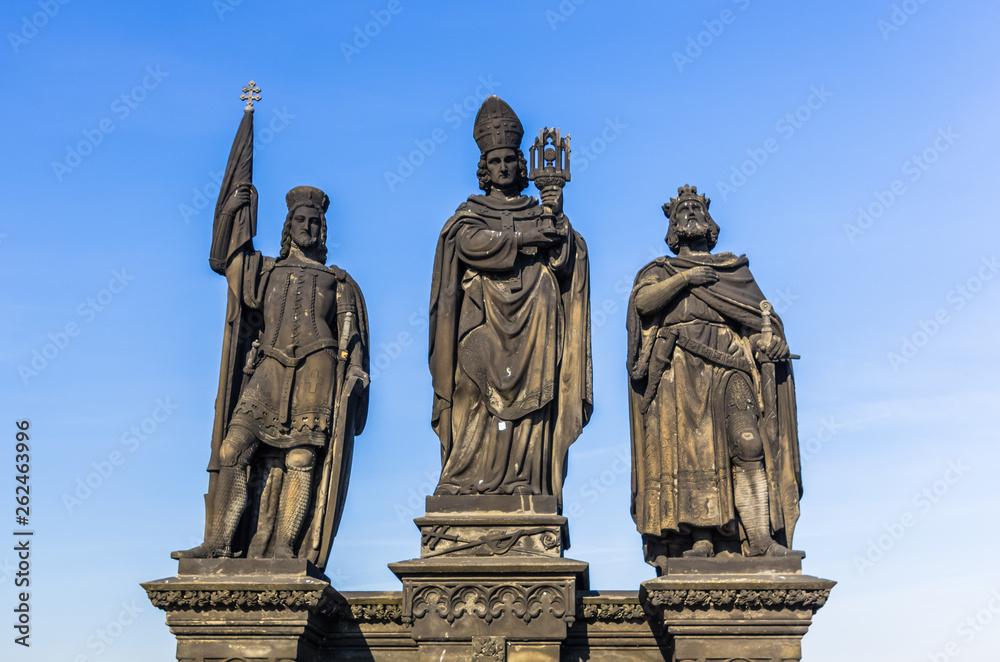 Statue on Chales Bridge in Prague