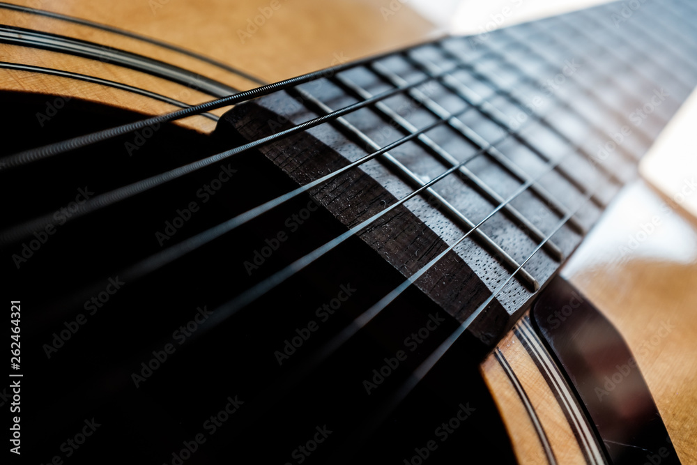 Fototapeta premium close up of an acoustic guitar