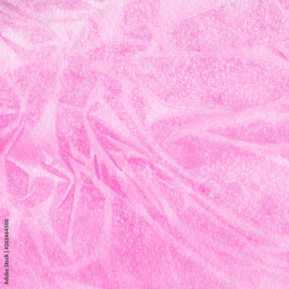 Fototapeta premium Pink ink and watercolor texture on white paper background. Paint leaks and ombre effects. Hand painted abstract image.
