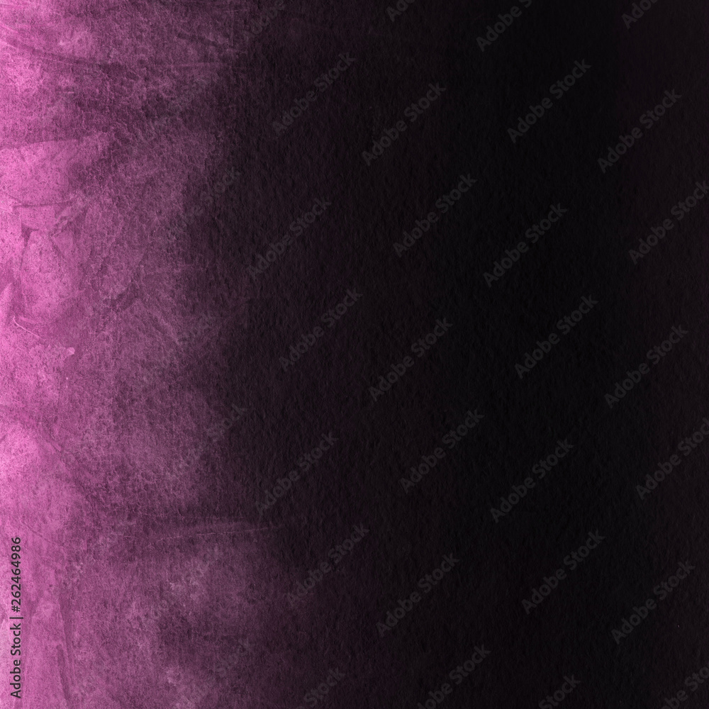 Fototapeta premium Pink ink and watercolor texture on white paper background. Paint leaks and ombre effects. Hand painted abstract image.