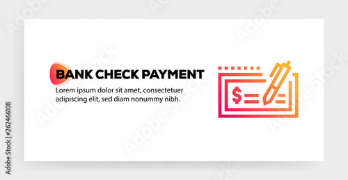 BANK CHECK PAYMENT ICON CONCEPT