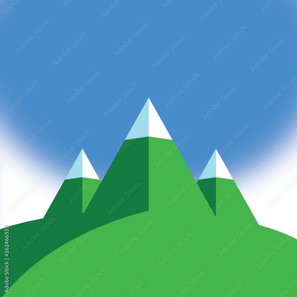 Snow-capped mountain range beautiful stylised illustration with clean lines and copy space. Snow-capped mountain range beautiful stylised illustration with clean lines and copy space.
