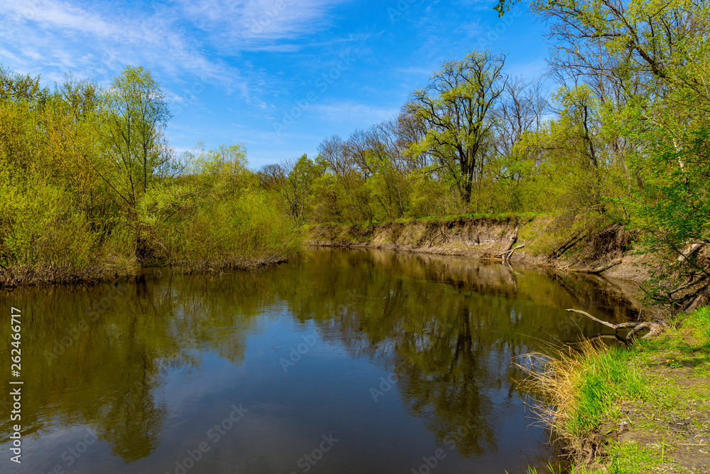 spring day on river