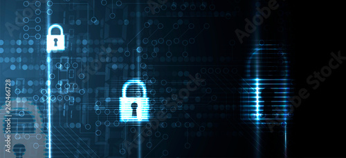 Cybersecurity and information or network protection. Future technology web services for business and internet project