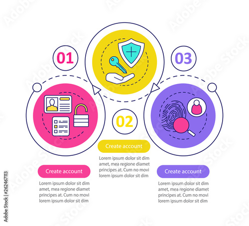 Account creation vector infographic template