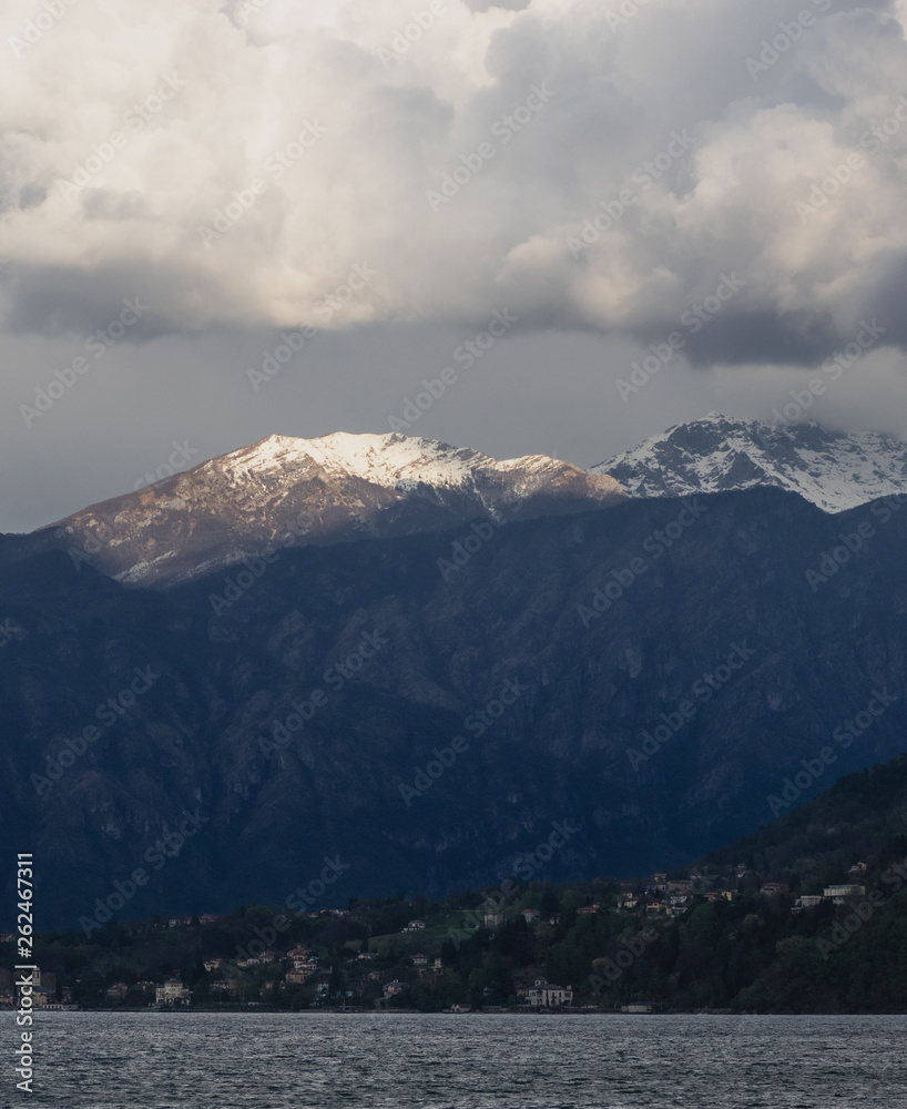 storm clouds over the Como lake, Italy storm clouds over the Como lake, Italy