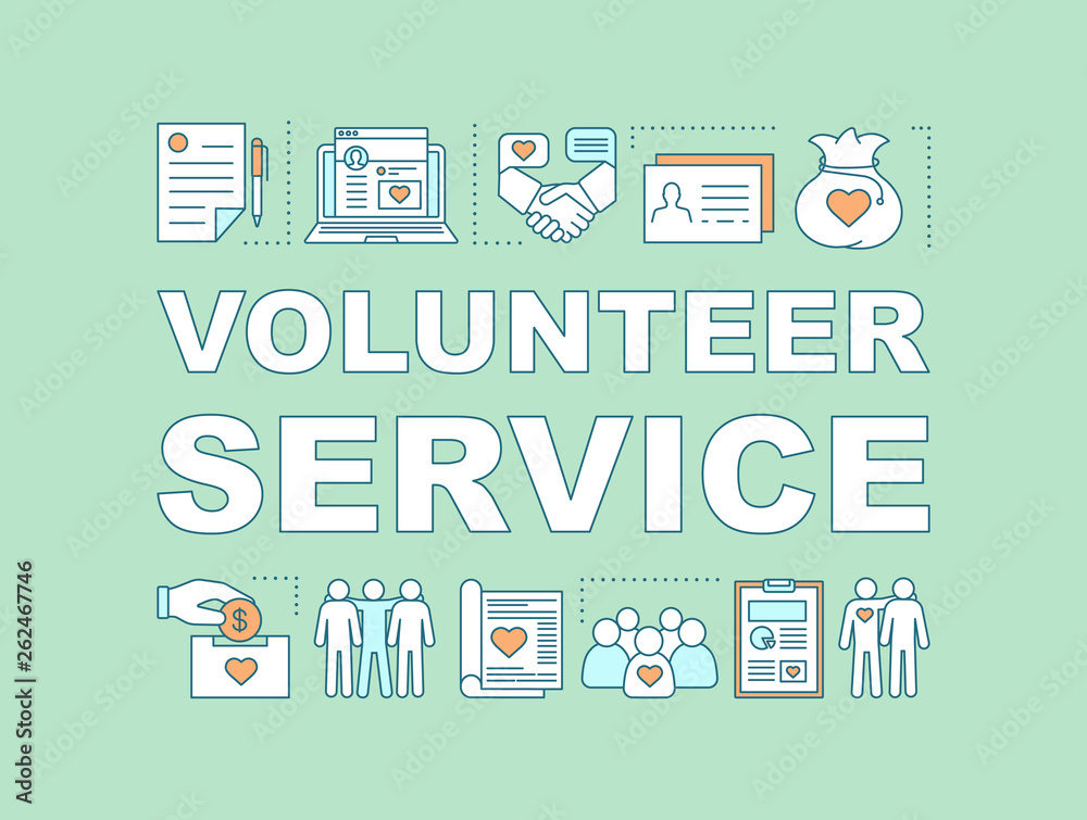 Volunteer service word concepts banner Volunteer service word concepts banner