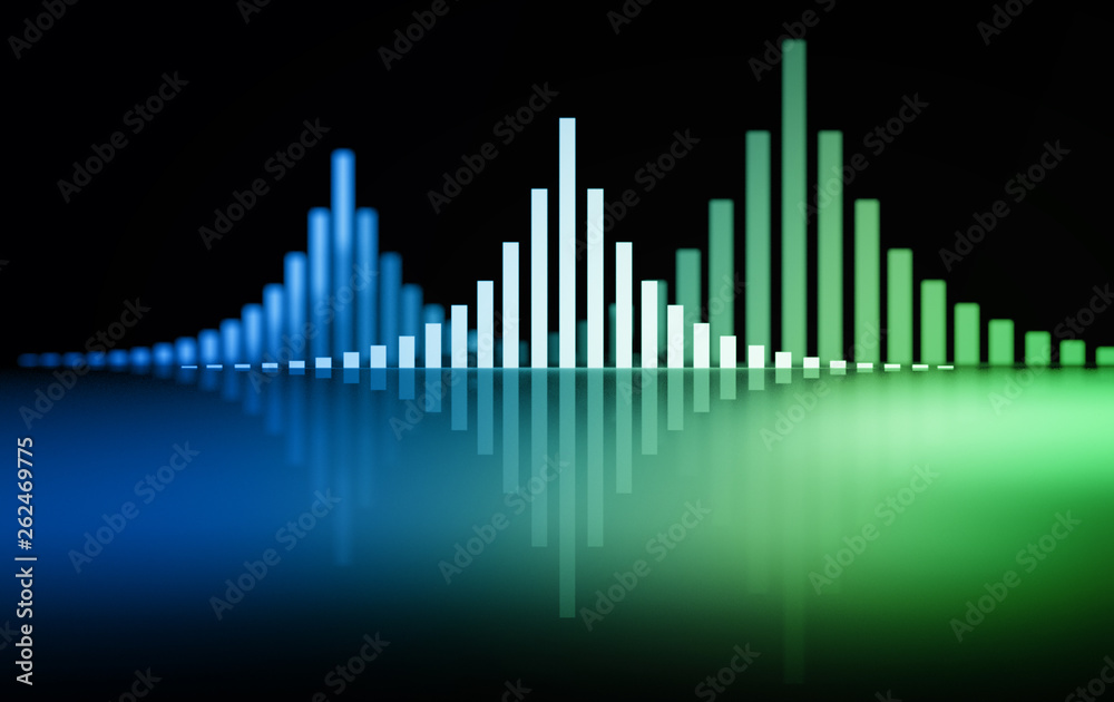 Sound waves in green blue color Sound waves in green blue color