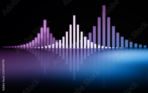 Sound waves in pink blue color