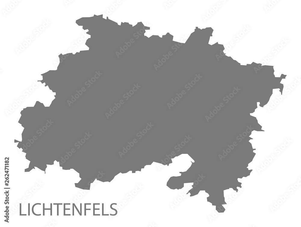 Lichtenfels grey county map of Bavaria Germany