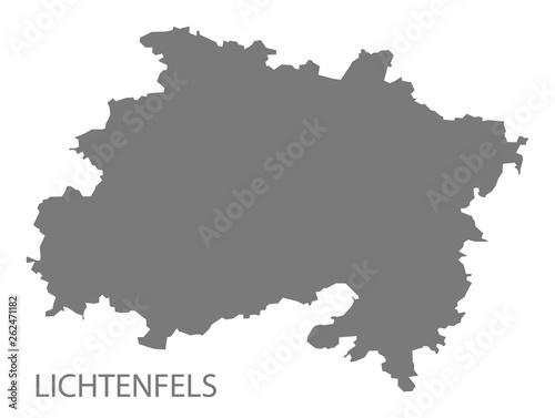 Lichtenfels grey county map of Bavaria Germany