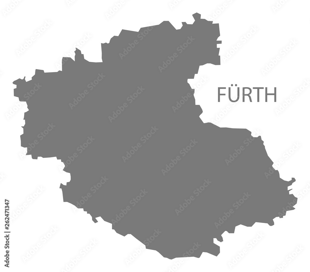 Fuerth grey county map of Bavaria Germany Fuerth grey county map of Bavaria Germany