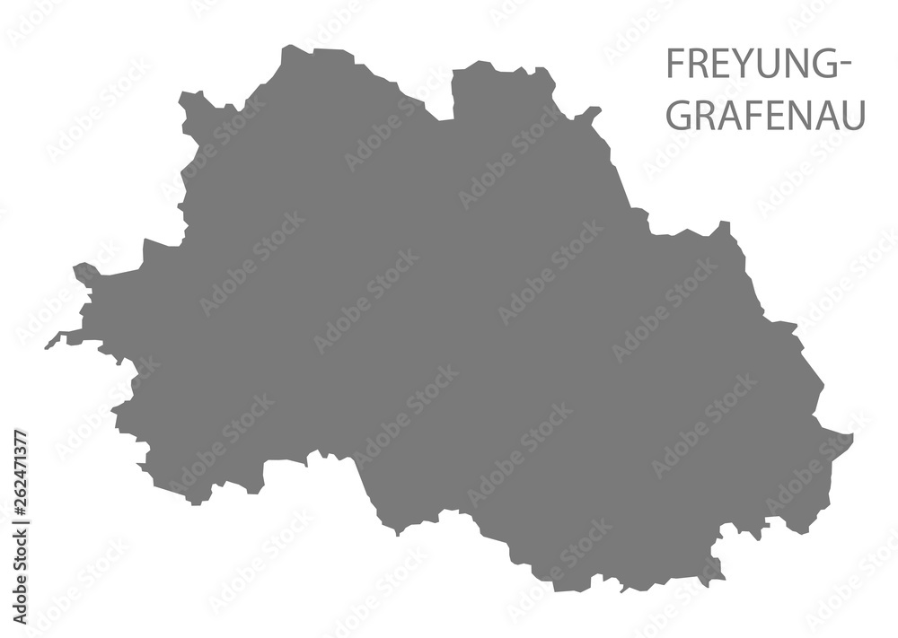Freyung-Grafenau grey county map of Bavaria Germany Freyung-Grafenau grey county map of Bavaria Germany