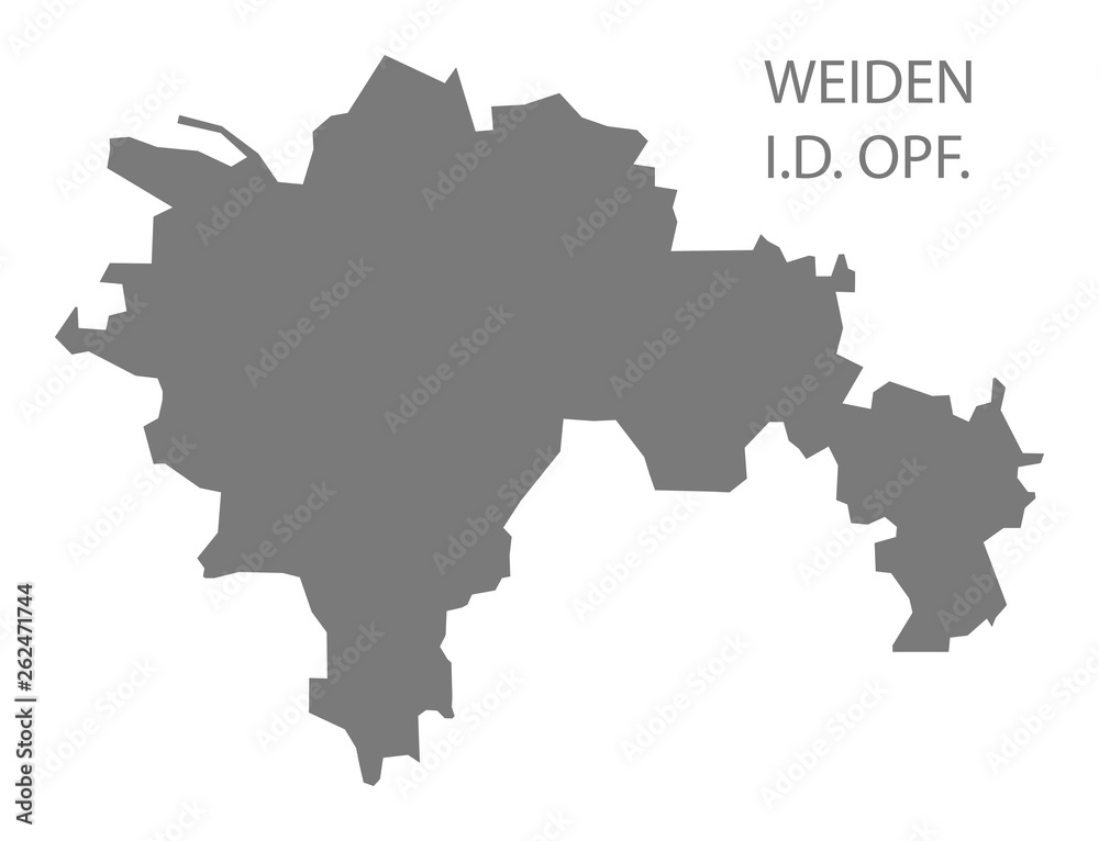 Weiden in der Oberpfalz grey county map of Bavaria Germany