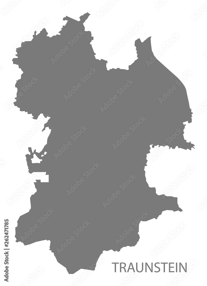 Traunstein grey county map of Bavaria Germany Traunstein grey county map of Bavaria Germany