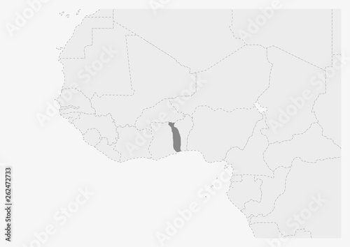 Map of Africa with highlighted Togo map