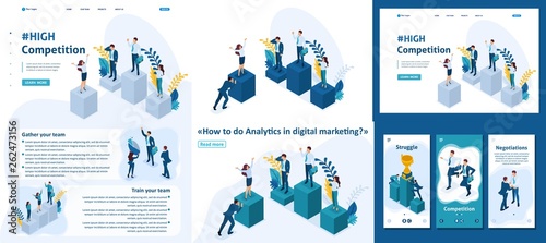 Isometric Businessmen Successful Leader