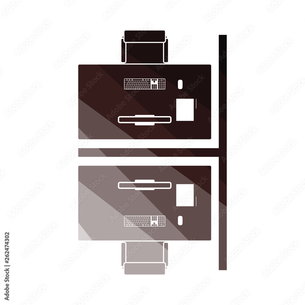 Office table top view icon