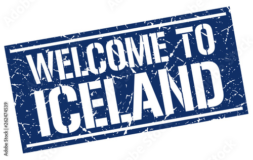 welcome to Iceland stamp