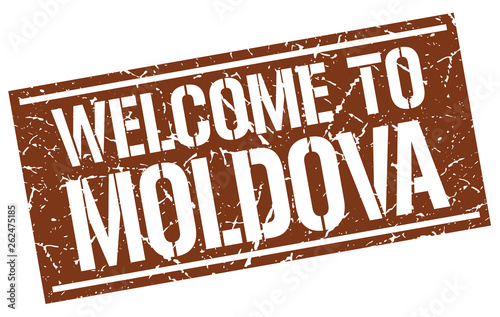 welcome to Moldova stamp