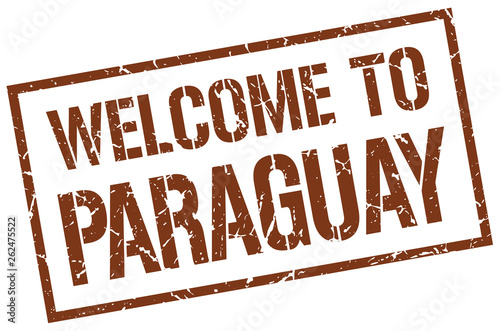 welcome to Paraguay stamp