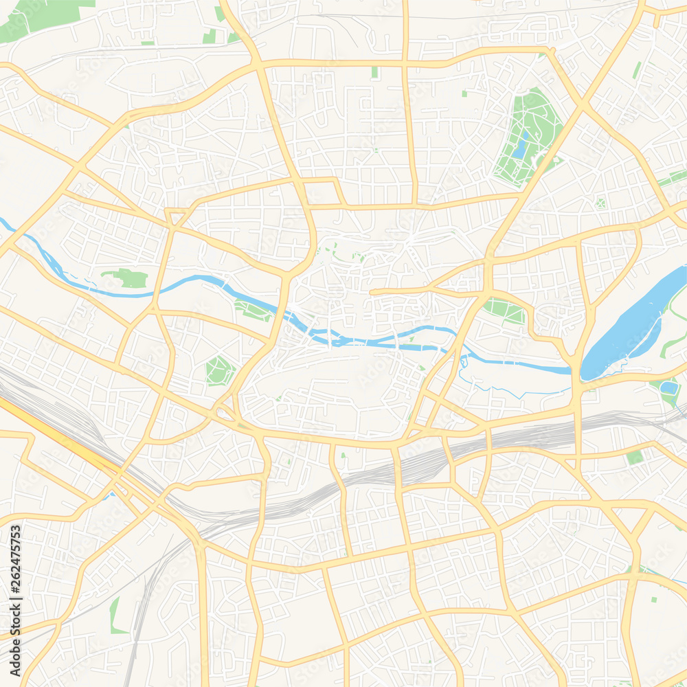 Obraz premium Nurnberg, Germany printable map