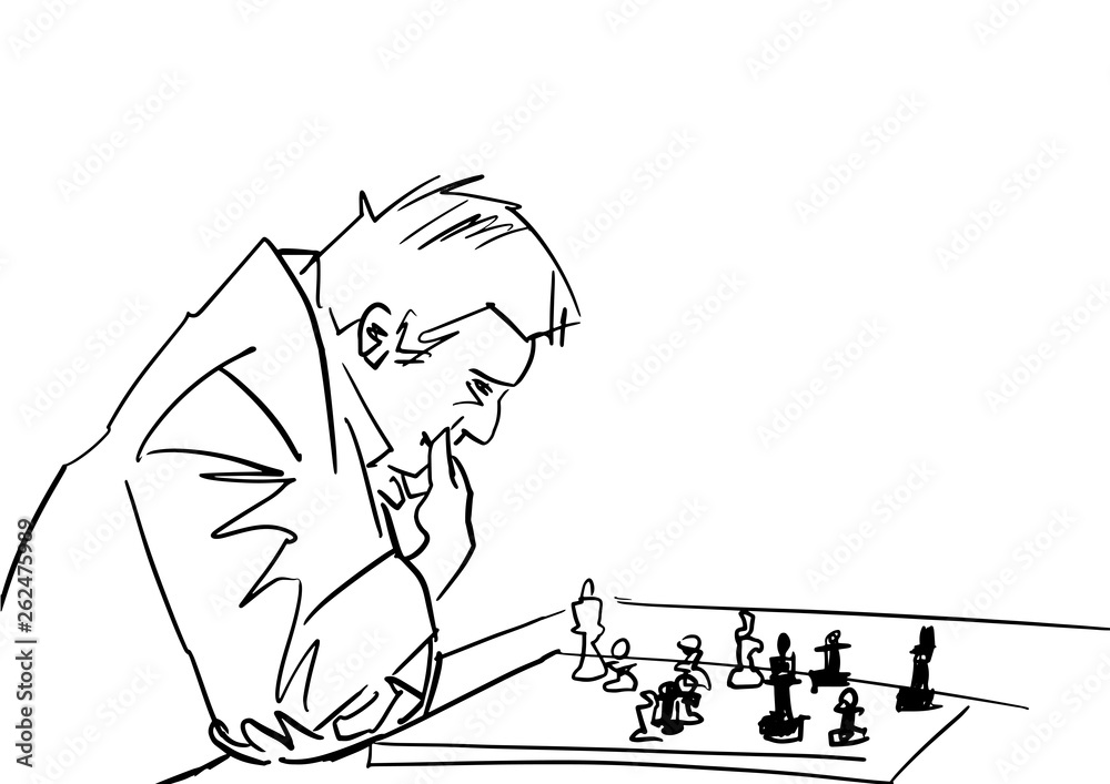 Chess play sketch Cut Out Stock Images & Pictures - Alamy