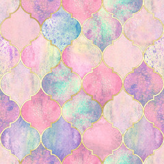 Fotobehang Lichtroze patronen Vintage Marokkaans ornament patroon  © Olga