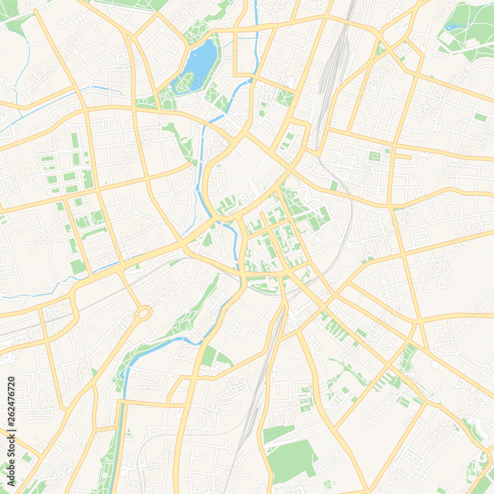 Chemnitz, Germany printable map