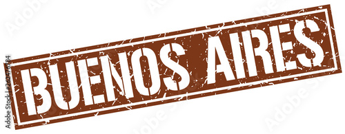 Buenos Aires brown square stamp