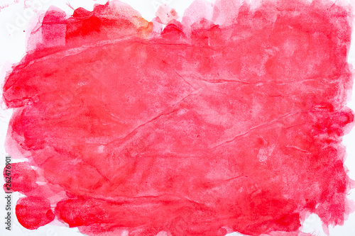red gouache background, unevenly applied paint on paper