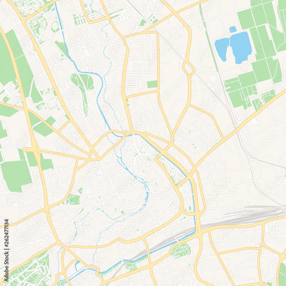 Obraz premium Erfurt, Germany printable map