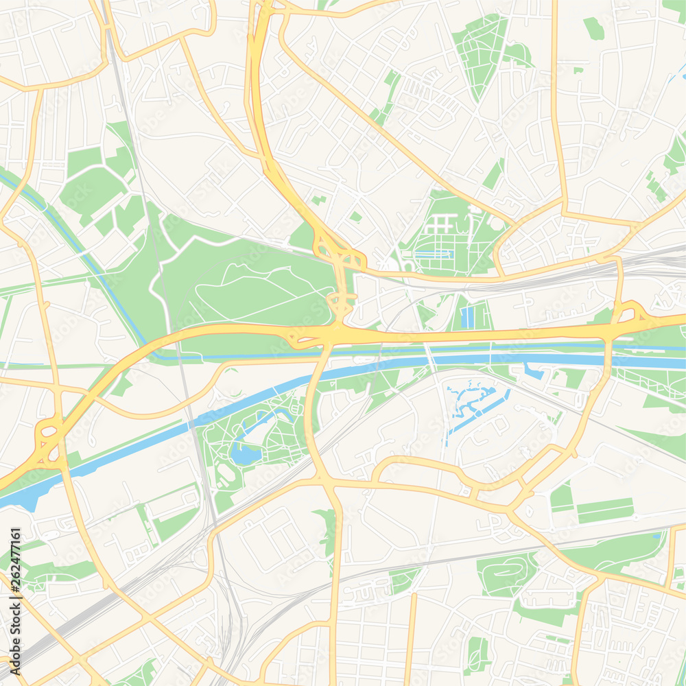 Oberhausen, Germany printable map