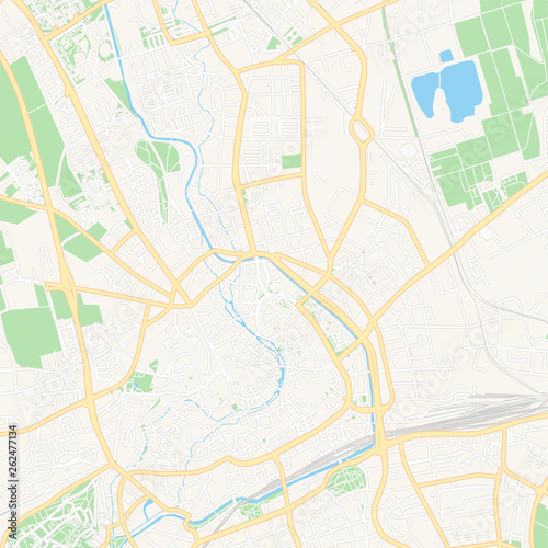 Erfurt, Germany printable map