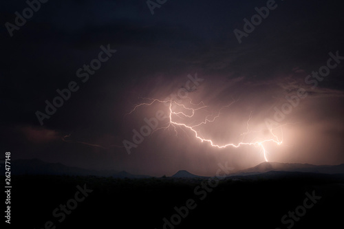 Lightning over Phoenix hills