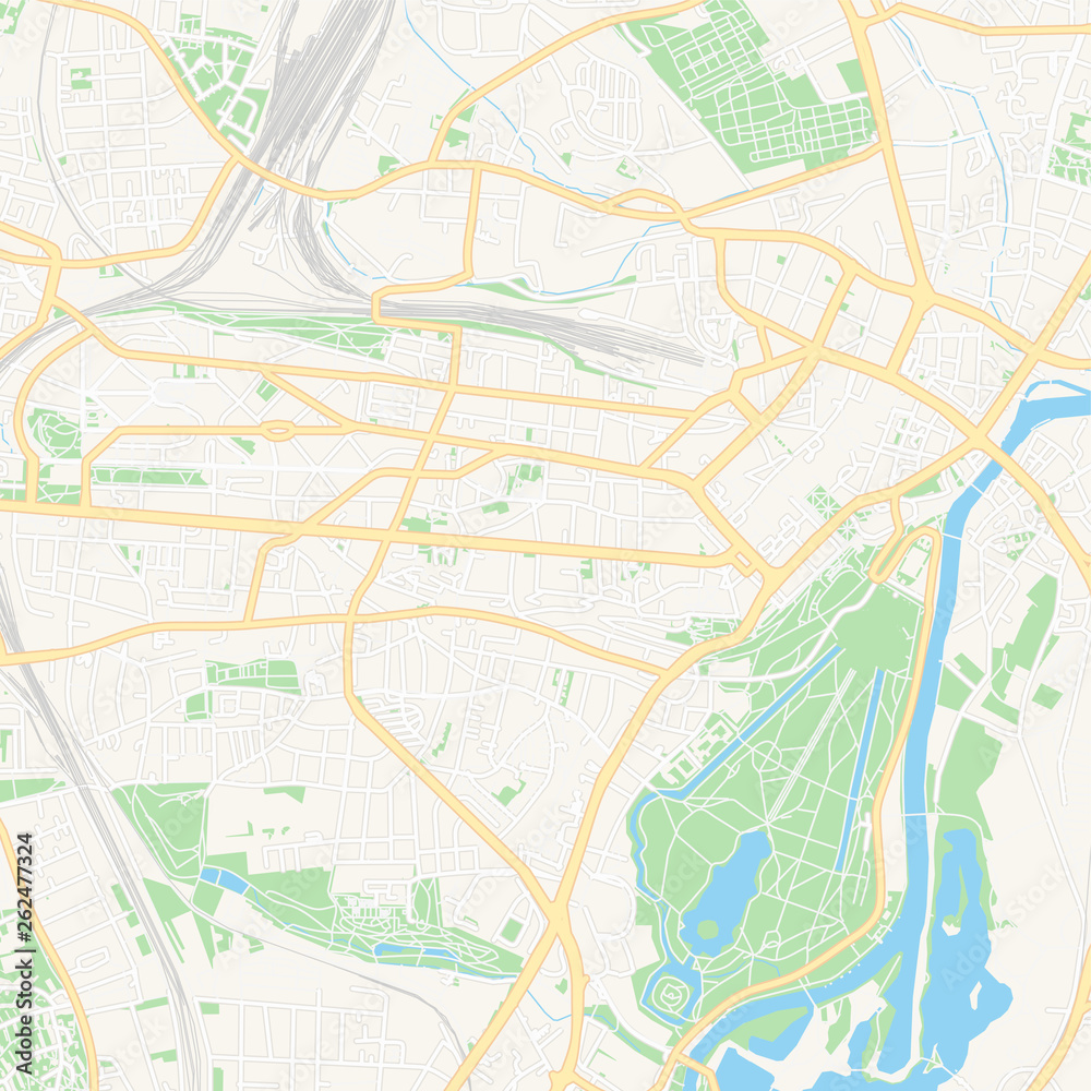 Kassel, Germany printable map