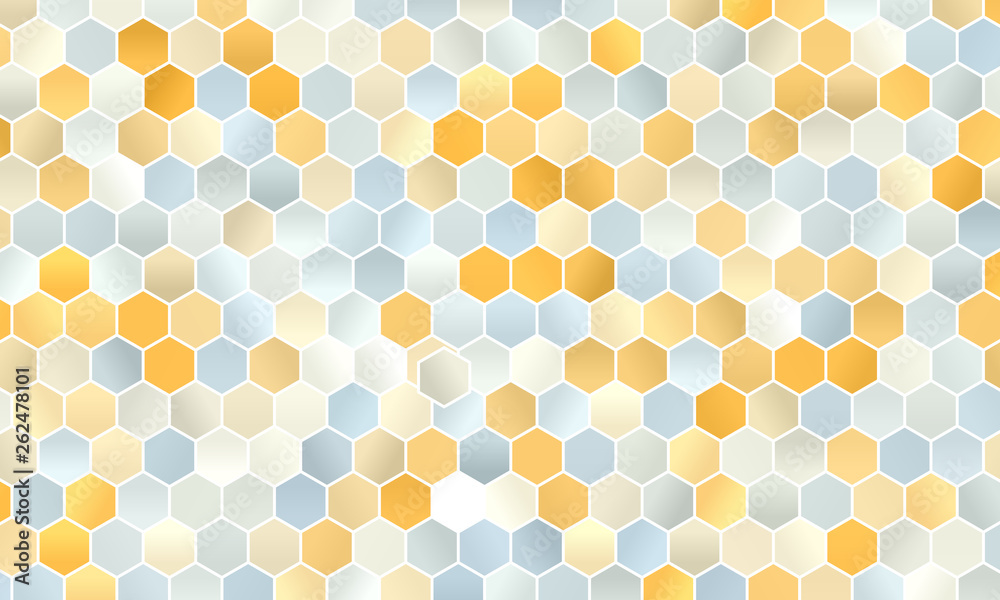 Light yellow and white abstract octagon background with blurred gradient, vector illustration