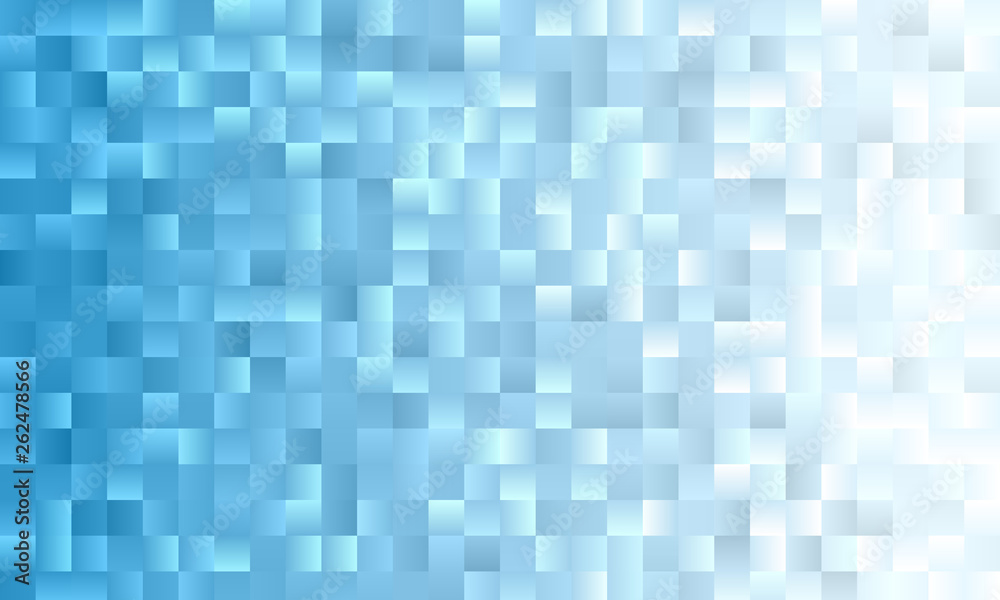 Pale blue white polygonal square background with blurred gradient, vector illustration template
