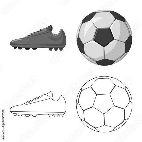 Vector illustration of soccer and gear sign. Set of soccer and tournament vector icon for stock.