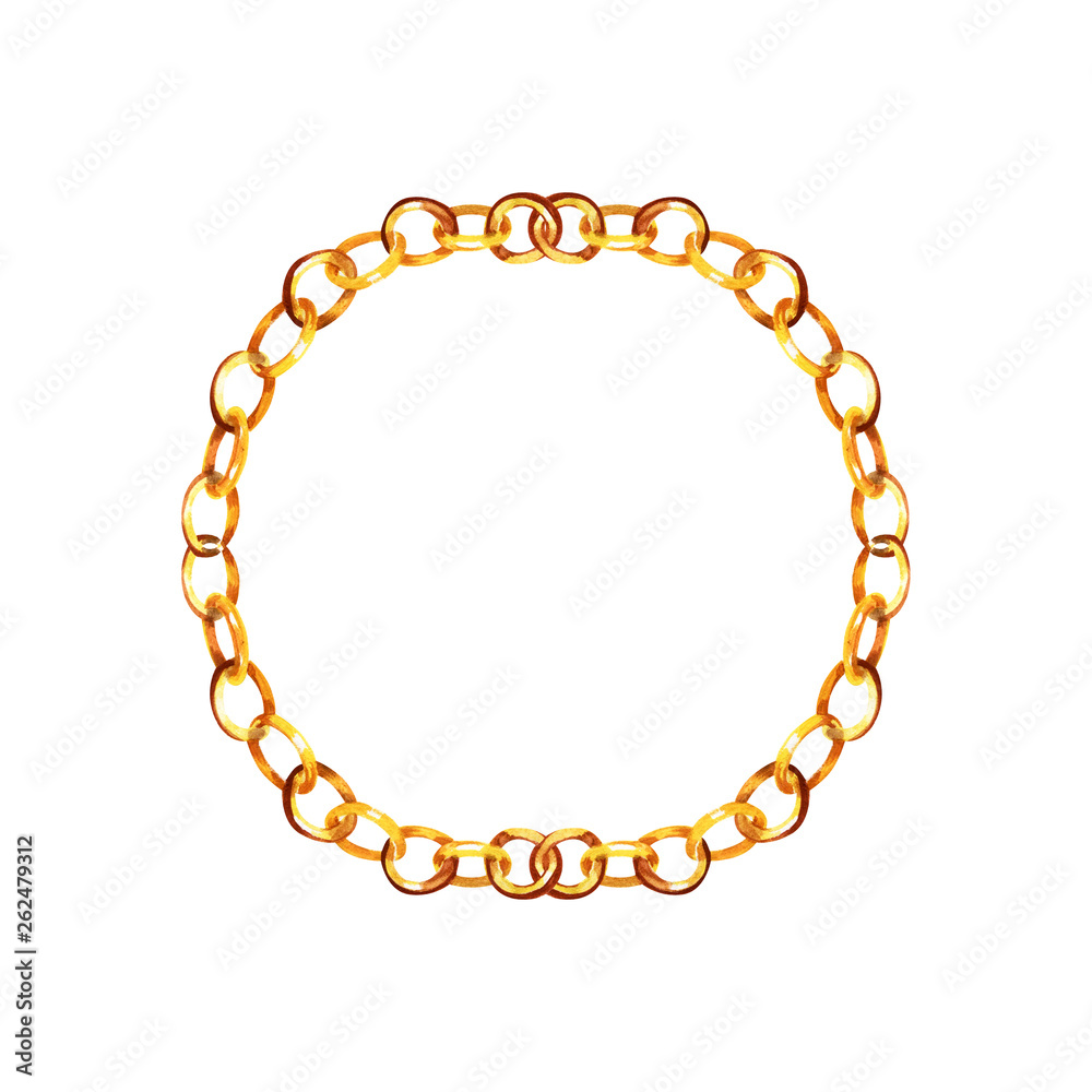 Golden chain belts glamour illustration in a watercolor style background. Clothes accessories set trendy vogue outfit. Watercolour drawing fashion aquarelle. Frame border ornament. Golden chain belts glamour illustration in a watercolor style background. Clothes accessories set trendy vogue outfit. Watercolour drawing fashion aquarelle. Frame border ornament.