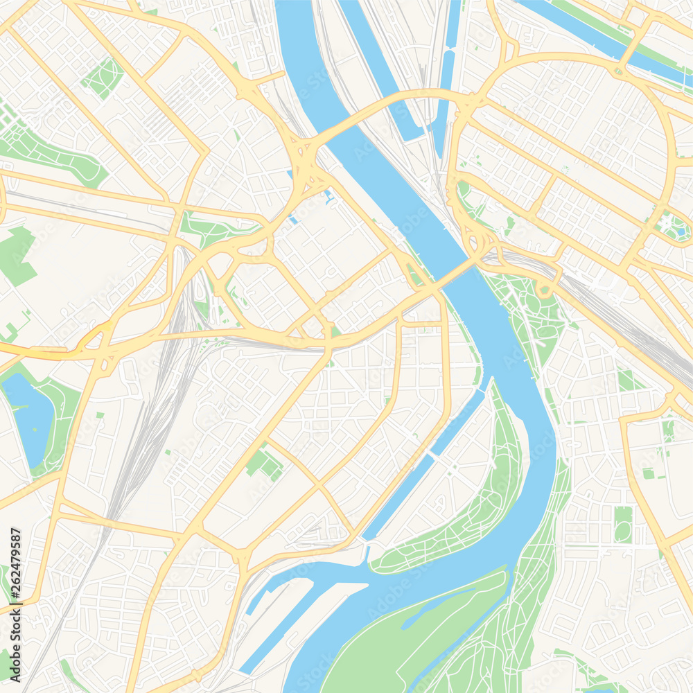 Obraz premium Ludwigshafen am Rhein, Germany printable map