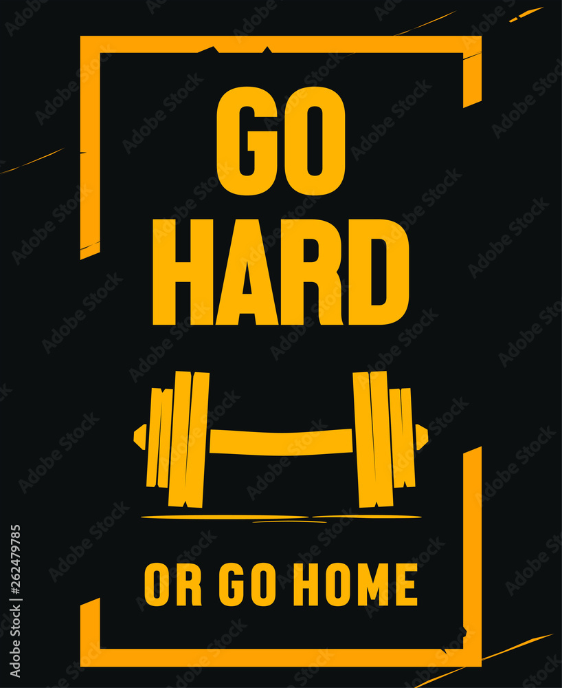 Go Strong Image Motivational poster for gym workout, weightlifting and mental strength ...