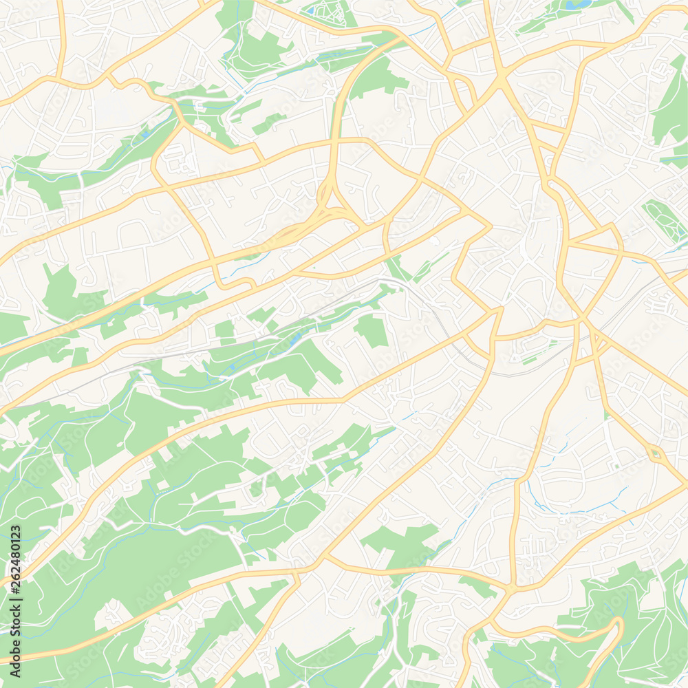 Solingen, Germany printable map