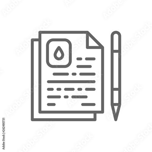 Vector oil contract, water agreement line icon.