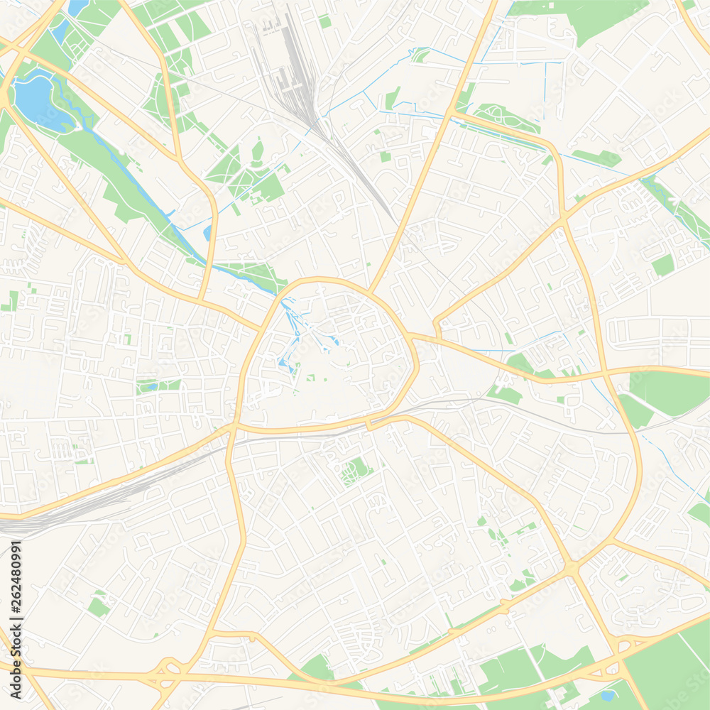 Fototapeta premium Paderborn, Germany printable map
