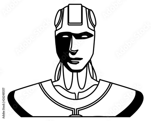 humanoid robot avatar black and white