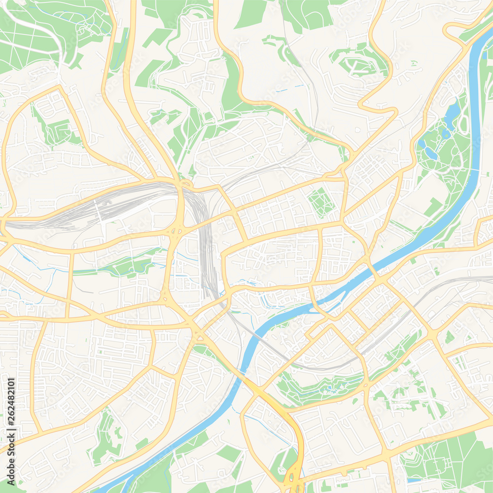 Obraz premium Ulm, Germany printable map