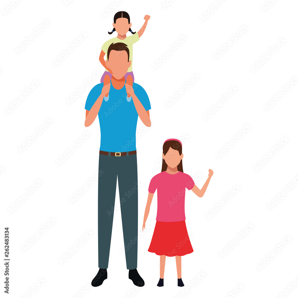 man with children man with children