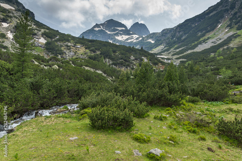 Landscape with Malyovitsa peak and Malyoviska river, Rila Mountain, Bulgaria