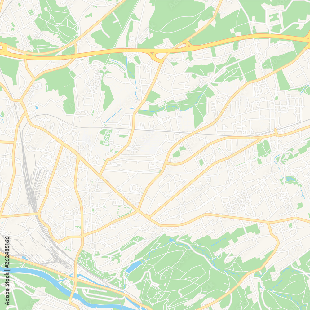 Witten, Germany printable map